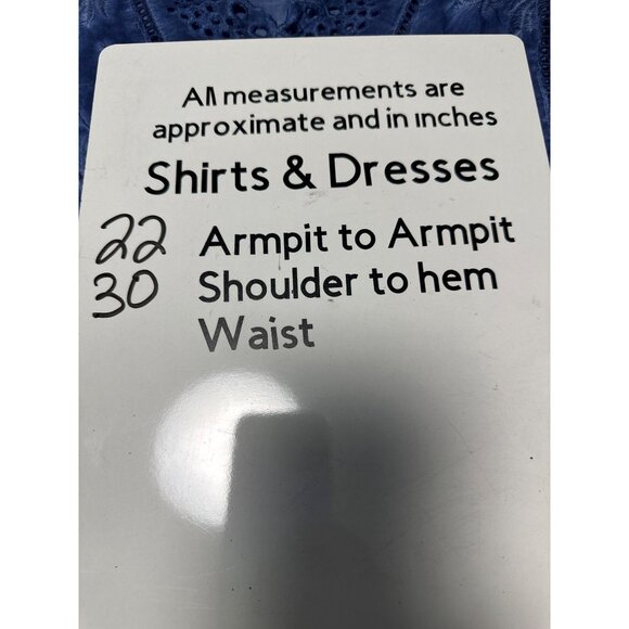 Soft Surrounding Blue Deidre Tunic Top Eyelet Embroidered Size L - Picture 9 of 9